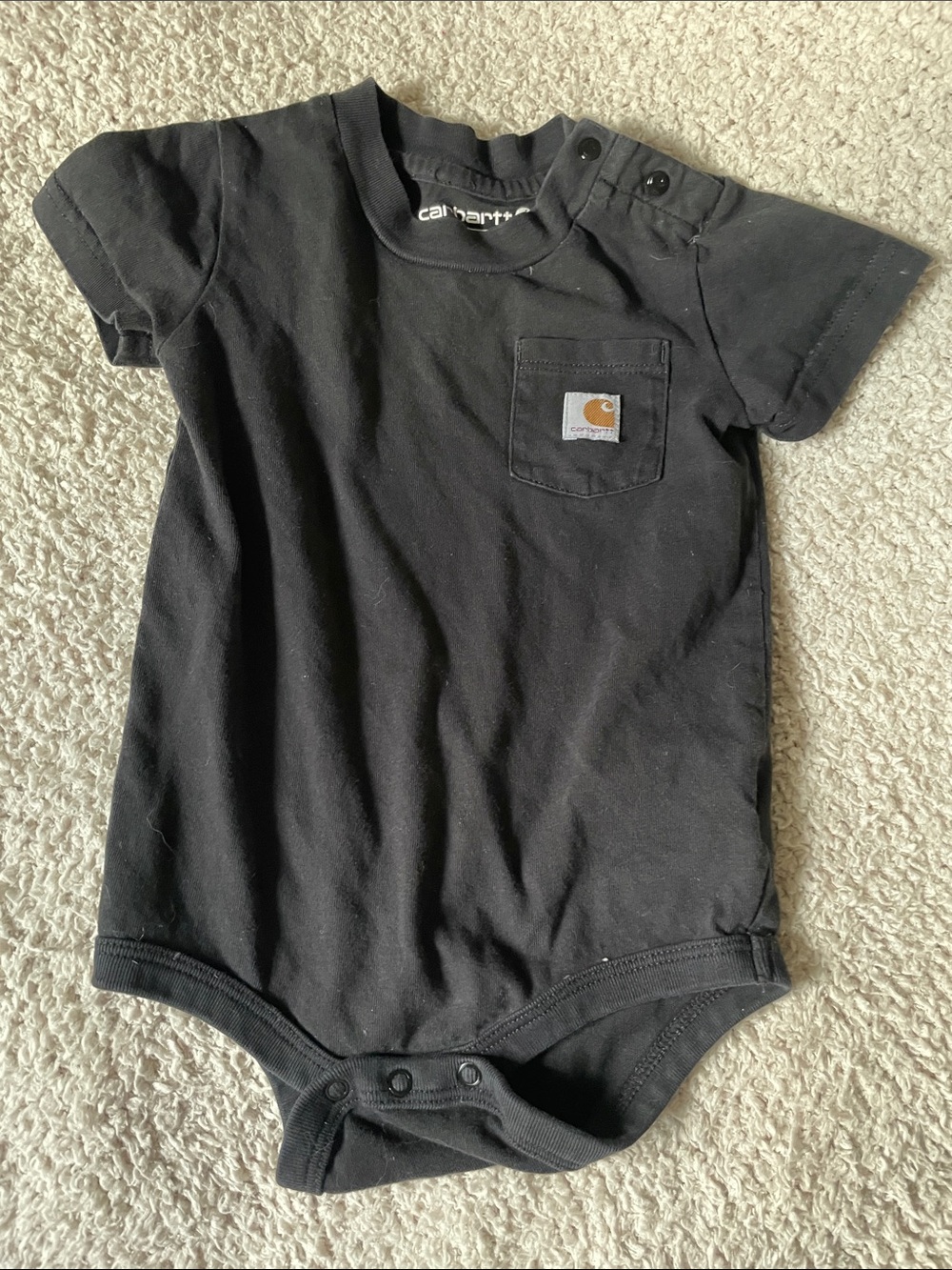 Carhartt Black Pocket Short Sleeve Baby Bodysuit